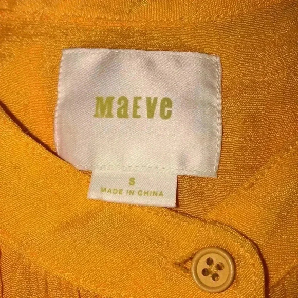 Anthropologie Maeve Orange Brynna Button Front Blouse Size S—D1 - Picture 5 of 8